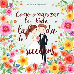 A charming book cover image featuring the title "Como organizar la boda de tus sueños" presented in a whimsical, hand-drawn style