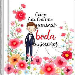 A charming book cover image featuring the title "Como organizar la boda de tus sueños" presented in a whimsical, hand-drawn style