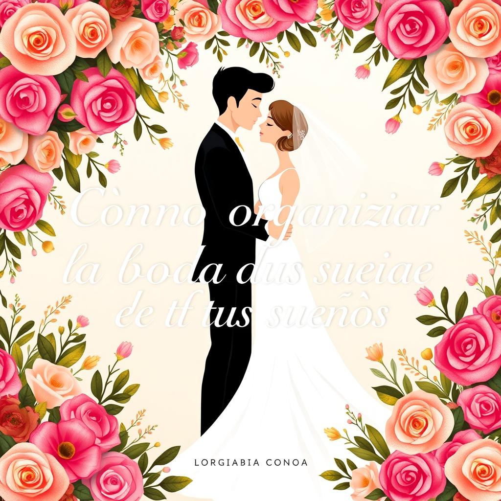 An enchanting book cover image featuring the title "Como organizar la boda de tus sueños" showcased in an elegant font