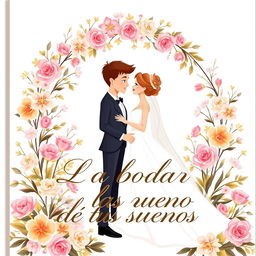 An enchanting book cover image featuring the title "Como organizar la boda de tus sueños" showcased in an elegant font