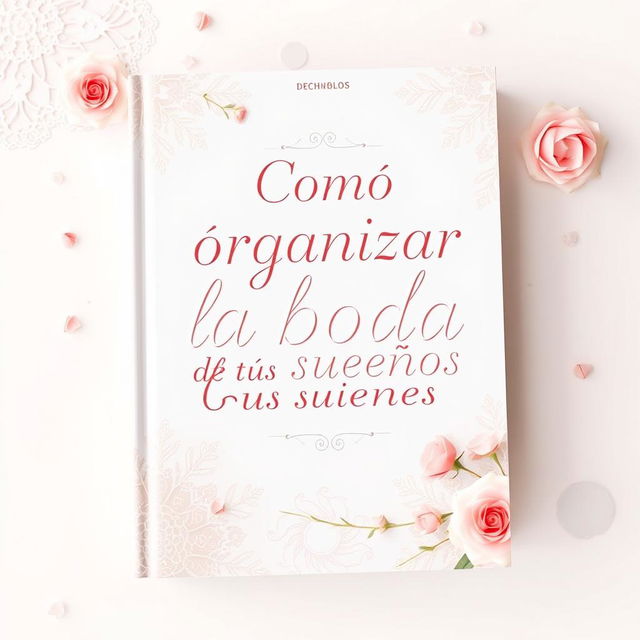 An inspiring book cover design featuring the title "Como organizar la boda de tus sueños" in an elegant and stylish font