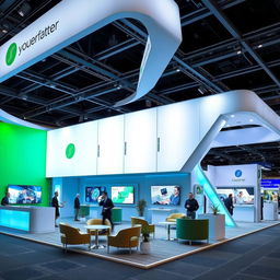 A vibrant and modern design for exhibition stands, featuring sleek lines and innovative materials