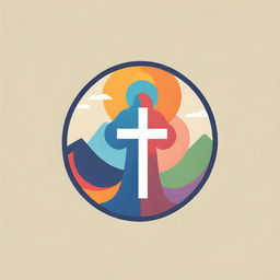 A vibrant logo representing a Youth Catholic Christian Art Fest. Incorporate symbols of Christianity and youthfulness alongside elements of art and culture. Colorful, youthful and inspirational.