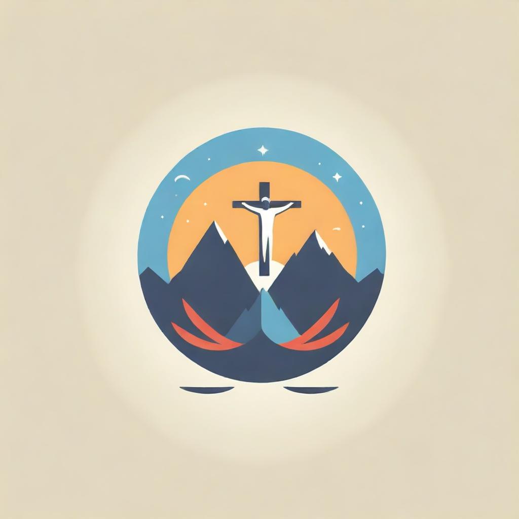 Revise the logo for a Youth Catholic Christian Art Fest with dynamic and lively elements. Infuse it with energy and motion to show the liveliness of the festival. Still includes symbols of Christianity, youth, art and culture.