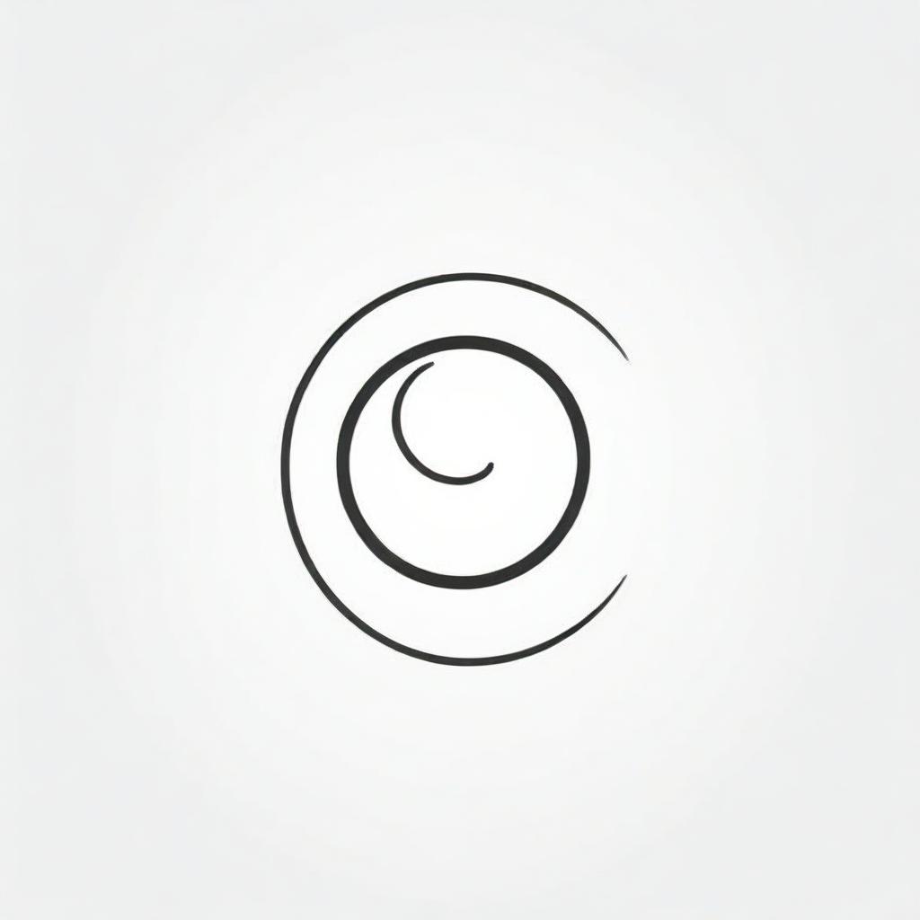 Design an icon visualizing the concept of 'simplicity'. This should be a minimalistic artwork possibly consisting of a single, uninterrupted line curving into a simple shape, manifesting the elegance of simplicity.