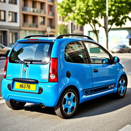 A 2003 Renault Twingo Alpine edition, showcasing its unique sporty design, parked in an urban setting