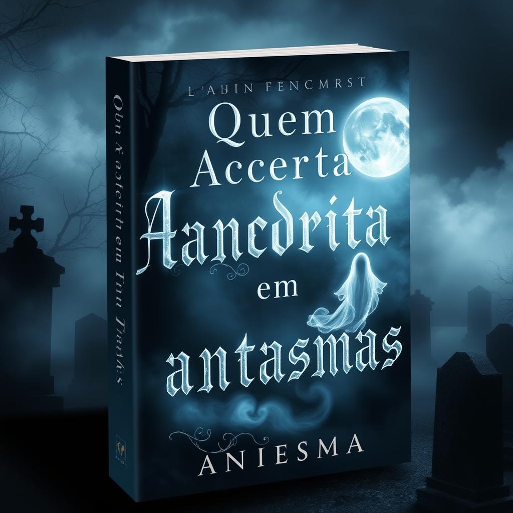 A hauntingly beautiful book cover featuring the title 'Quem Acredita em Fantasmas'