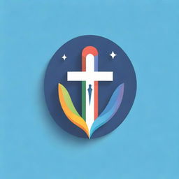 Transform the vibrant and lively logo of the Youth Catholic Christian Art Fest into a 3D design. Keep the symbols of Christianity, youth, art, culture and liveliness, but add depth and dimension.