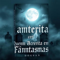 A hauntingly beautiful book cover featuring the title 'Quem Acredita em Fantasmas'