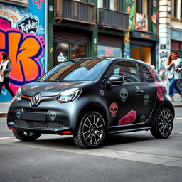 A Renault Twingo customized for the Kooples brand, showcasing a fun and stylish design