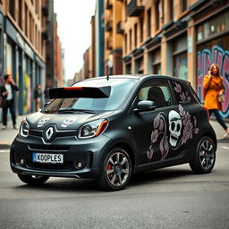 A Renault Twingo customized for the Kooples brand, showcasing a fun and stylish design