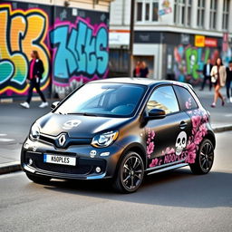 A Renault Twingo customized for the Kooples brand, showcasing a fun and stylish design