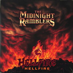 An intense and dramatic album cover featuring a dark, stormy sky filled with swirling clouds and flashes of lightning that create an ominous atmosphere