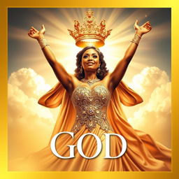 a striking golden cover featuring a powerful woman being crowned, radiating strength and authority