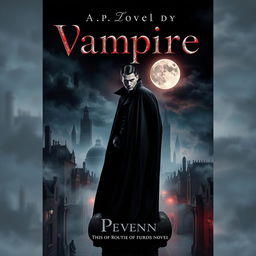 An eerie, atmospheric book cover for a vampire novel