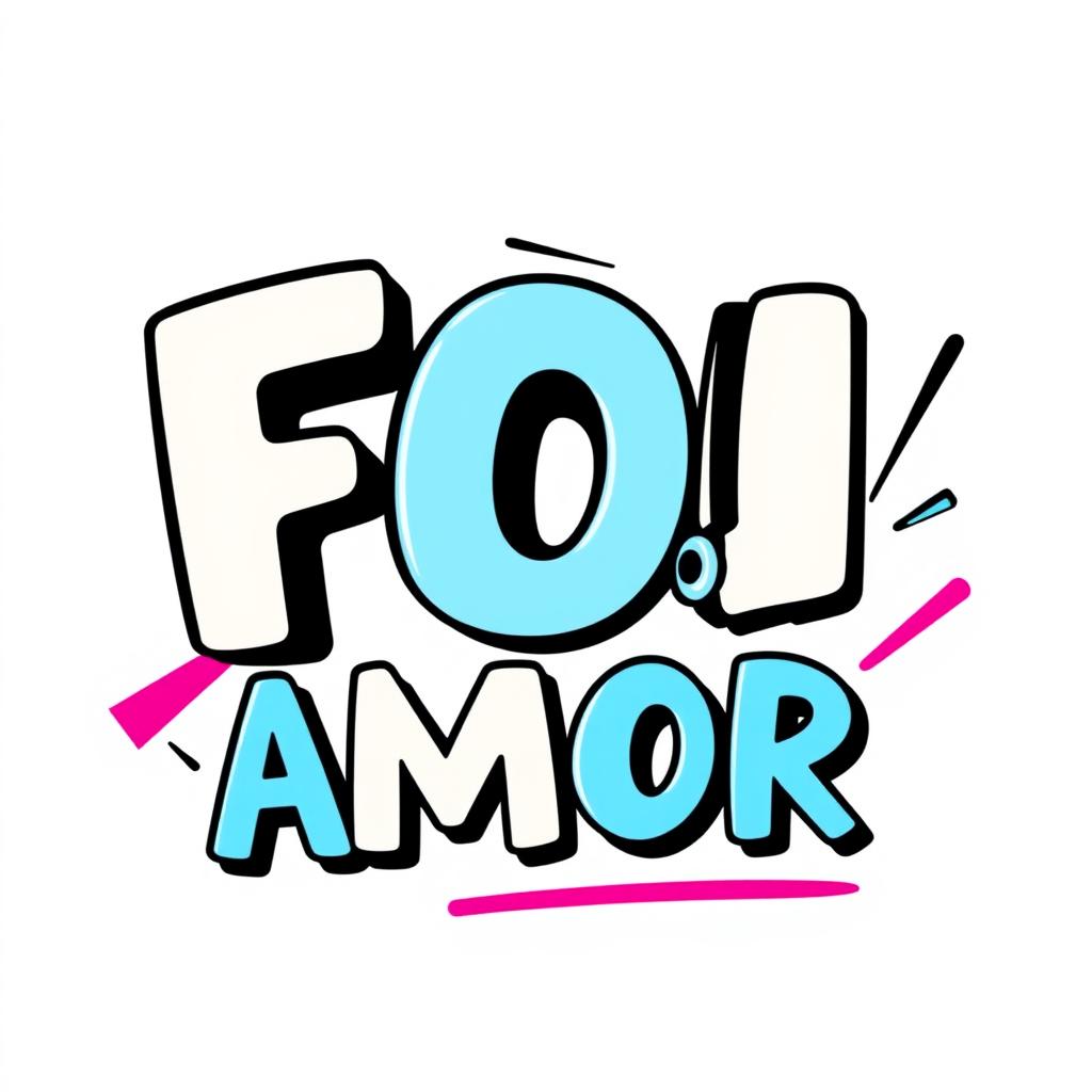 A modern t-shirt design featuring the phrase "FOI POR AMOR" prominently displayed in a stylish and contemporary font