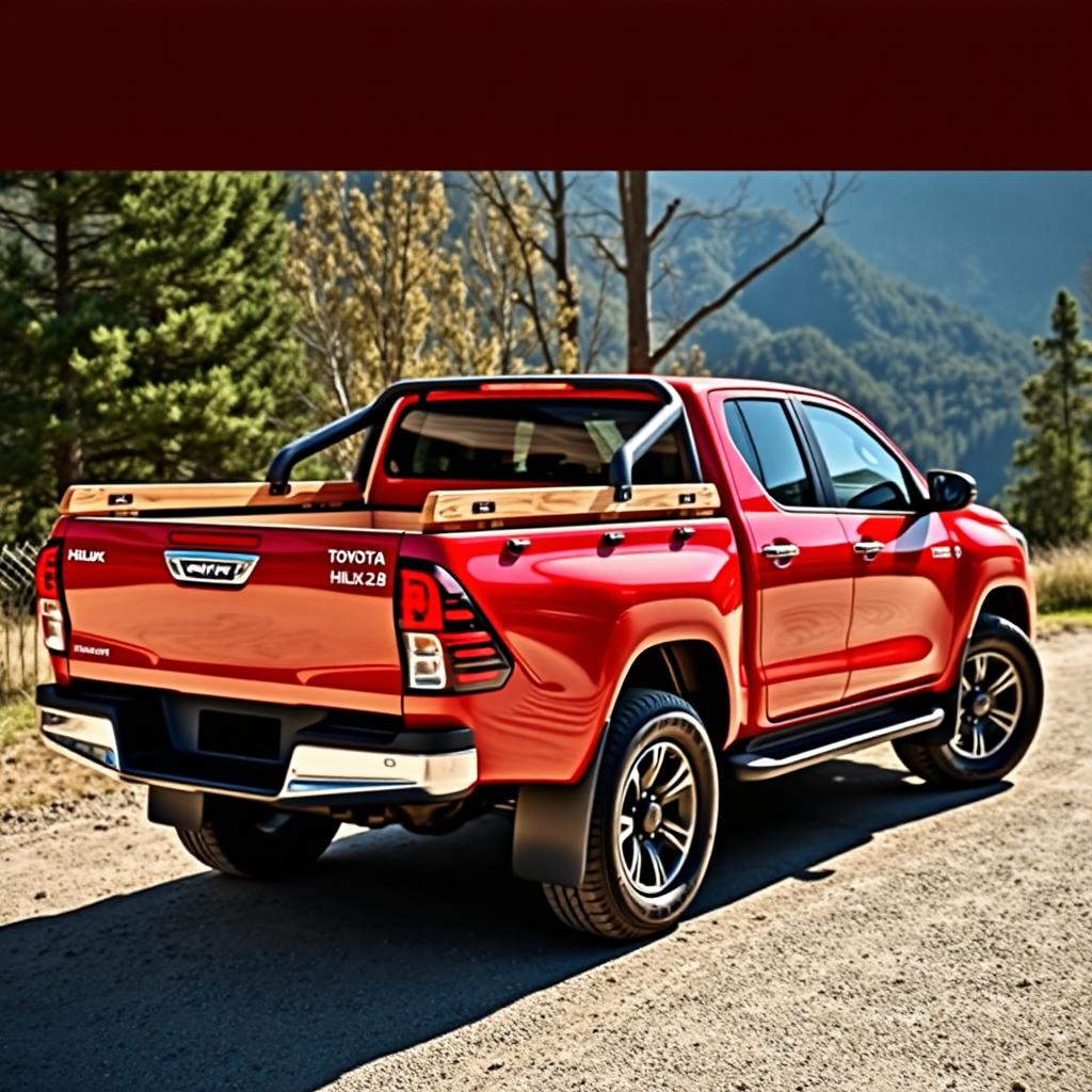 A vibrant red Toyota Hilux 2