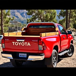 A vibrant red Toyota Hilux 2