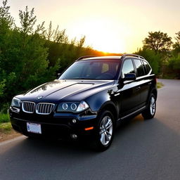 A black 2006 BMW X3 E83 parked in a scenic outdoor setting, showcasing its rugged yet elegant SUV design