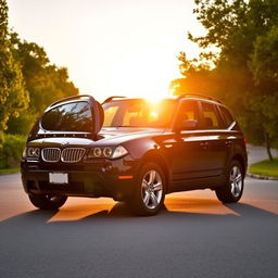 A black 2006 BMW X3 E83 parked in a scenic outdoor setting, showcasing its rugged yet elegant SUV design