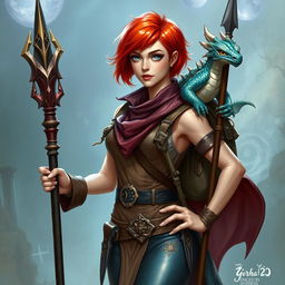 A female draconic sorcerer in a fantasy Dungeons & Dragons setting, portrayed as a mermaid in human form