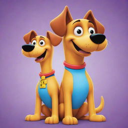 A vibrant illustration of the classic animated character CatDog, a conjoined twin of a cat and a dog.