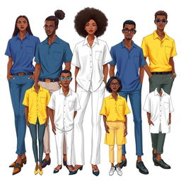 A fashion illustration showcasing a collection of stylish 'baju polos' (plain shirts) in various colors and designs