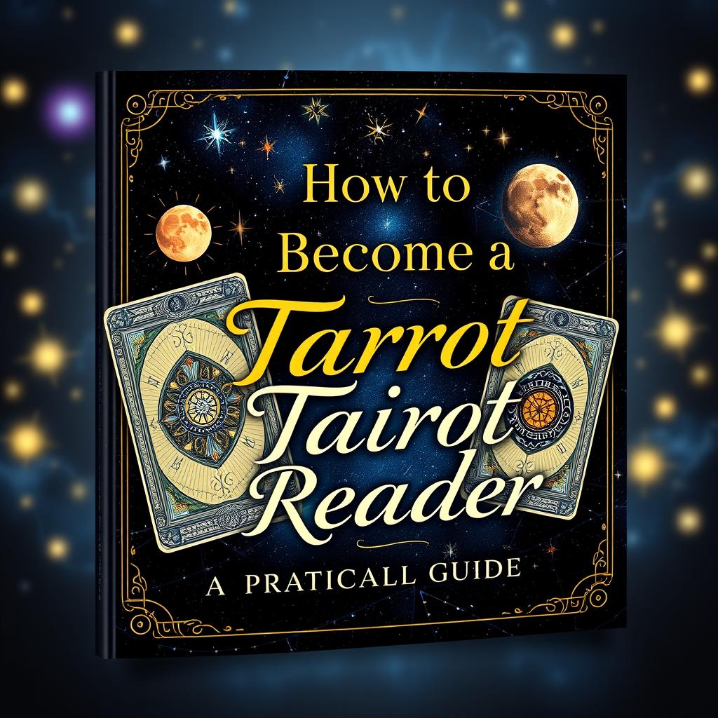 A stunning book cover design for 'How to Become a Tarot Reader: A Practical Guide'