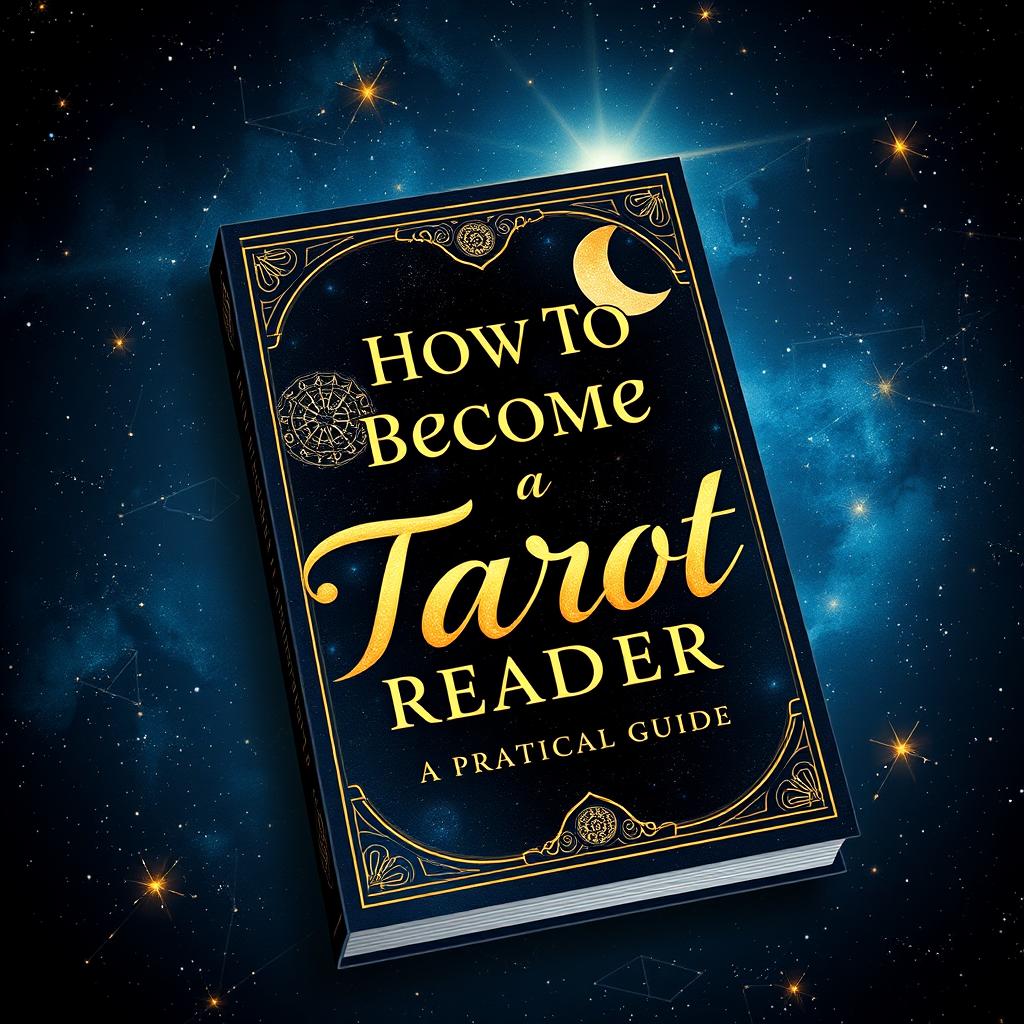 A stunning book cover design for 'How to Become a Tarot Reader: A Practical Guide'