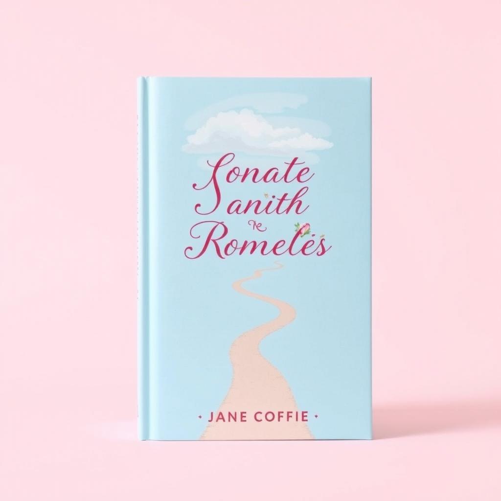 A book cover design featuring a light blue background, with an illustration of two paths crossing each other under a pastel-colored sky