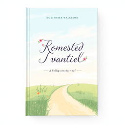 A book cover design featuring a light blue background, with an illustration of two paths crossing each other under a pastel-colored sky