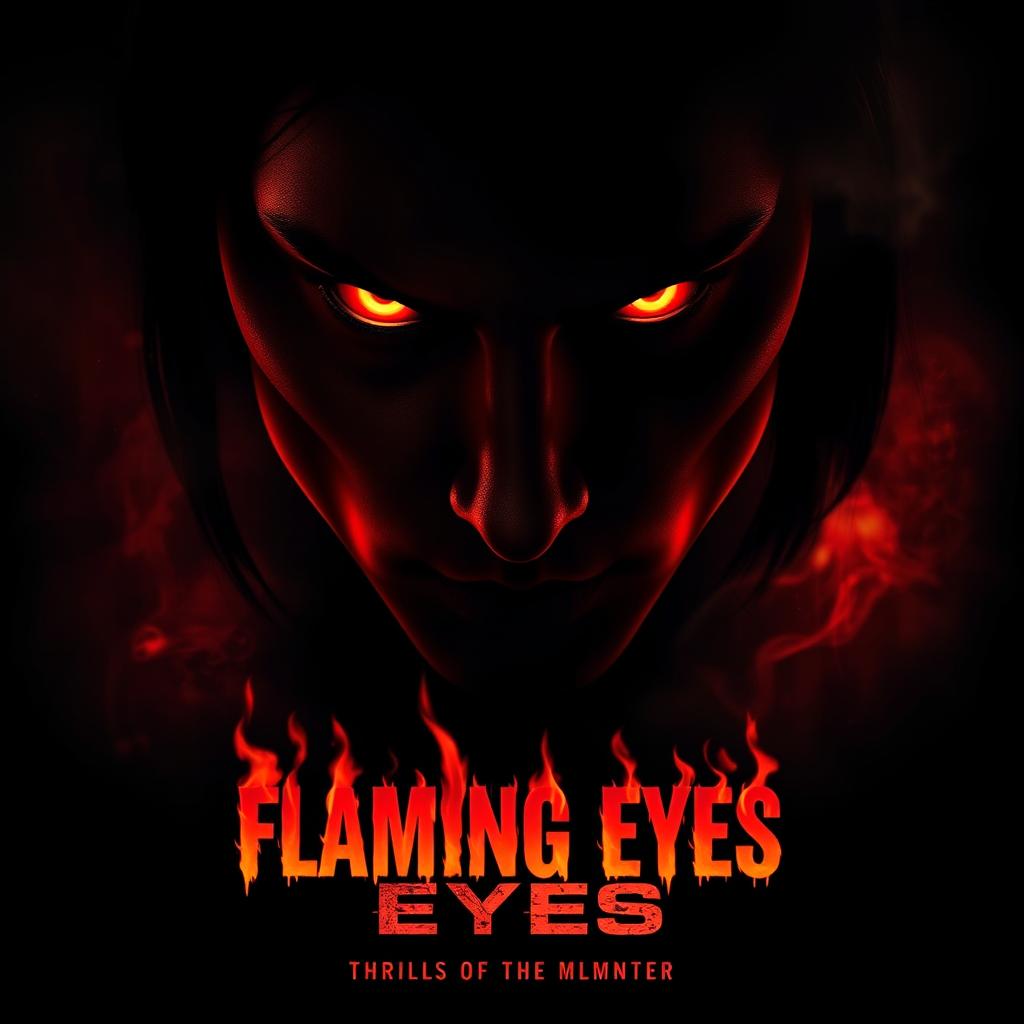 A dramatic and visually striking movie poster for a film titled 'Flaming Eyes'