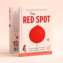 A vibrant and modern book cover design for "The Red Spot" featuring a bold title in warm red, symbolizing menstruation