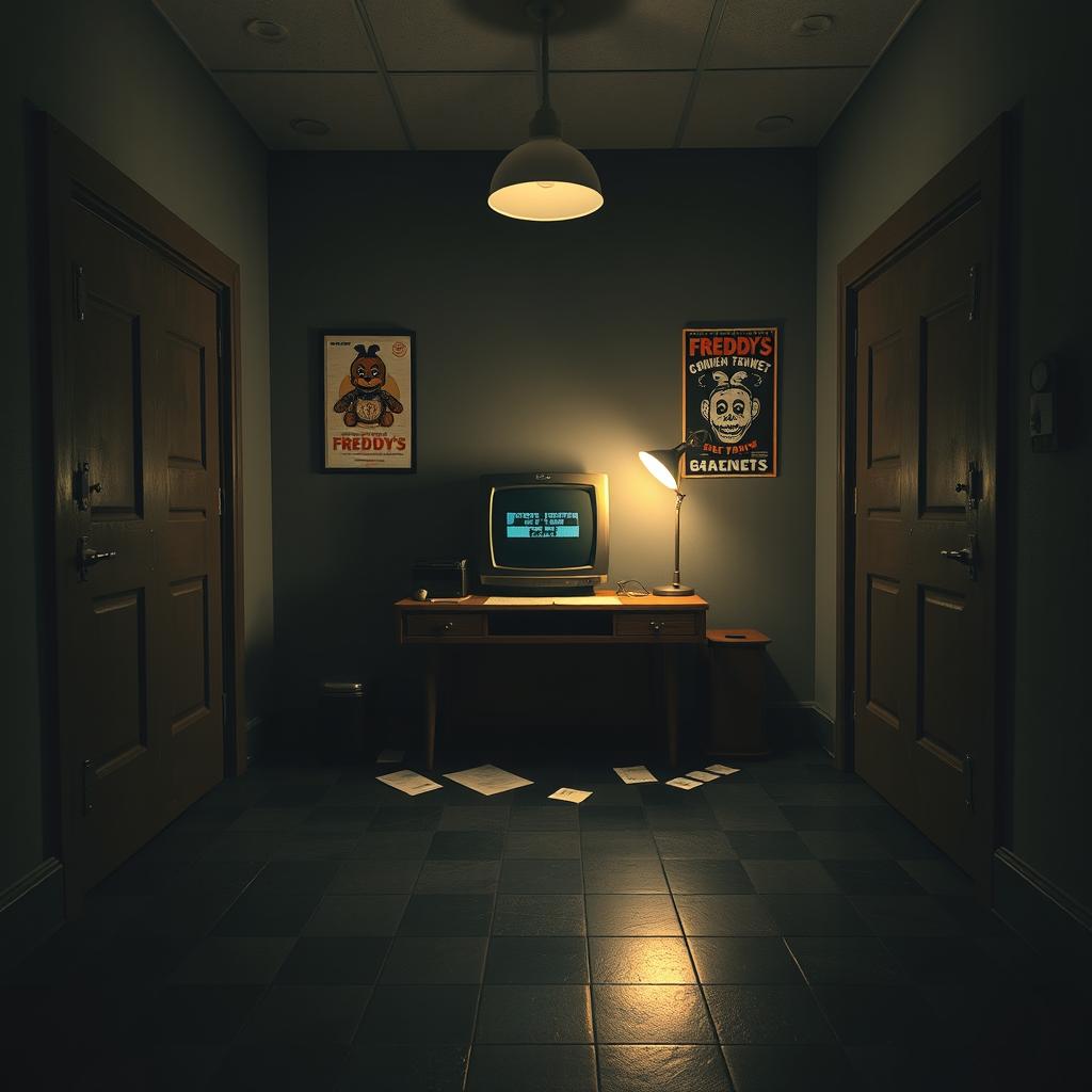 A Five Nights at Freddy's inspired office scene without any animatronics