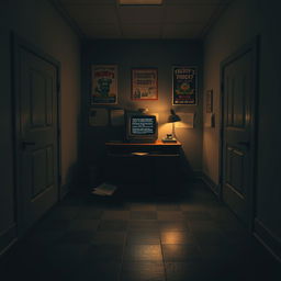 A Five Nights at Freddy's inspired office scene without any animatronics