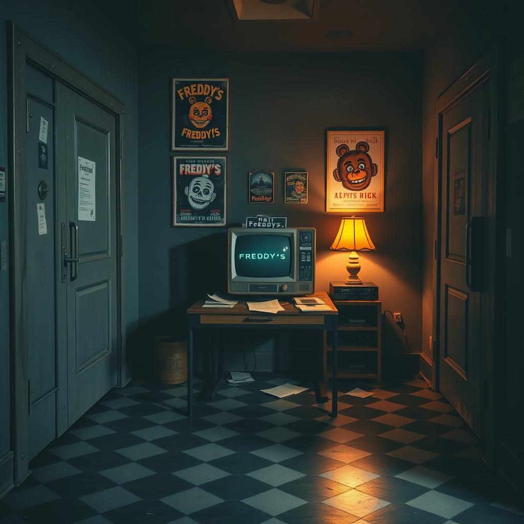 A Five Nights at Freddy's inspired office scene without any animatronics