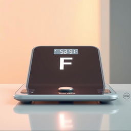 An artistic image of a modern electronic scale designed with a sleek, futuristic aesthetic