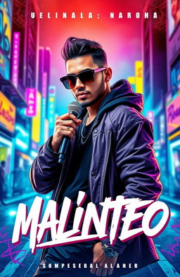 A vibrant and eye-catching cover design for urban music featuring elements of street culture, like graffiti art and dynamic colors