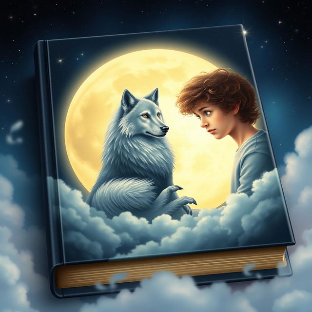 A mystical book cover with a large, luminous full moon centered on the cover