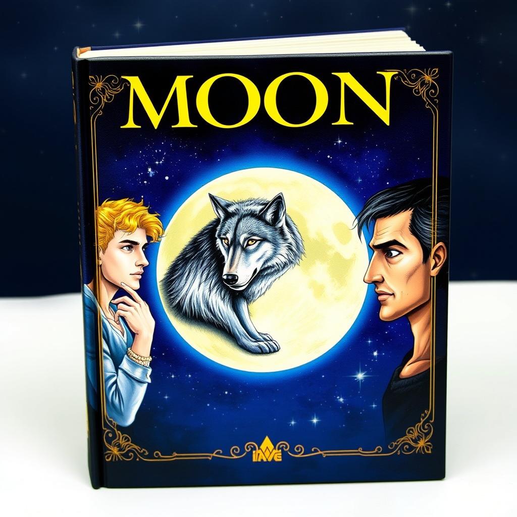 A captivating book cover showcasing a large, luminous full moon at the center