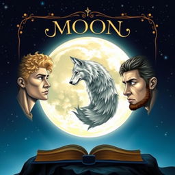 A captivating book cover showcasing a large, luminous full moon at the center