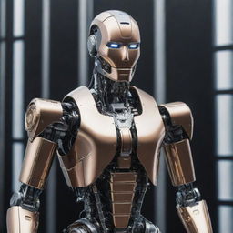 A state-of-the-art robot demonstrating exceptional sophistication, made from rare metals and incorporating revolutionary AI technology, against a futuristic background, warranting its unprecedented $100,000,000,000 value.