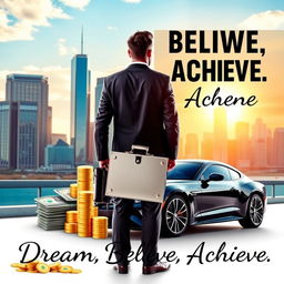 A visually engaging and motivational image representing the concepts of wealth and personal success