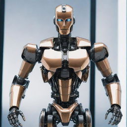 A state-of-the-art robot demonstrating exceptional sophistication, made from rare metals and incorporating revolutionary AI technology, against a futuristic background, warranting its unprecedented $100,000,000,000 value.