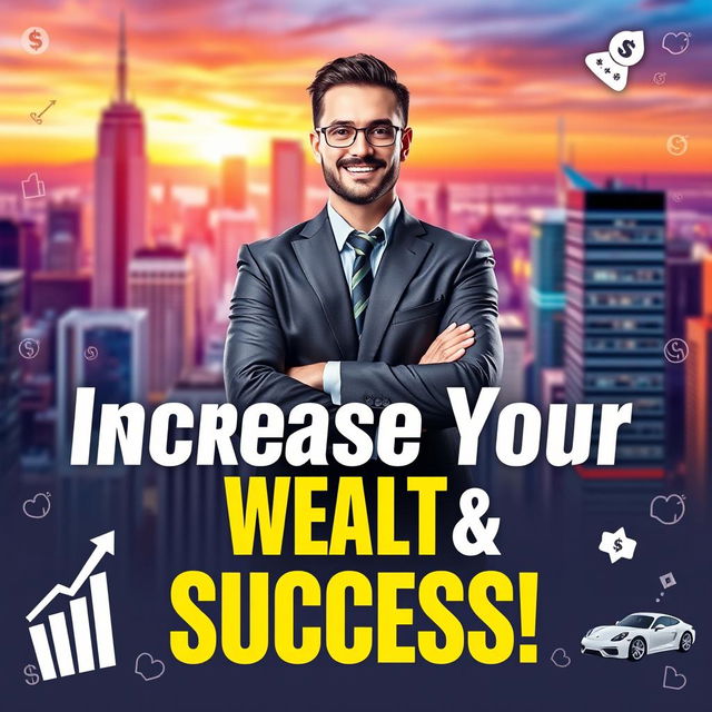 A captivating YouTube thumbnail designed for a video on increasing wealth and personal success