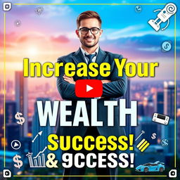 A captivating YouTube thumbnail designed for a video on increasing wealth and personal success