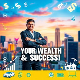 A captivating YouTube thumbnail designed for a video on increasing wealth and personal success