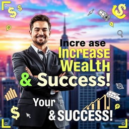 A captivating YouTube thumbnail designed for a video on increasing wealth and personal success