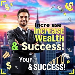 A captivating YouTube thumbnail designed for a video on increasing wealth and personal success