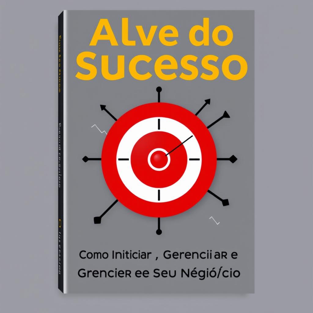 A book cover design featuring a central target symbolizing success, with bold and attractive typography for the title 'Alvo do Sucesso' and the subtitle 'Como Iniciar, Gerenciar e Crescer o Seu Negócio'